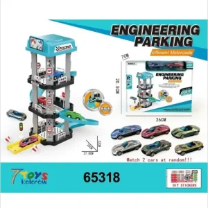 Hit sprzedaży Zabawka Parking Engineering 32cm 3 poziomy + 2 auta 6szt