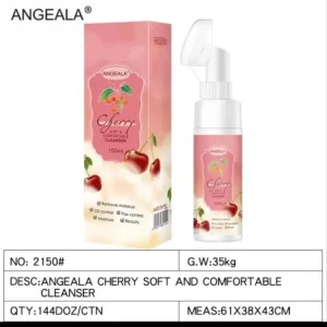 Dostępne od ręki Pianka do twarzy ANGEALA Cherry Soft 150ml ze szczoteczką