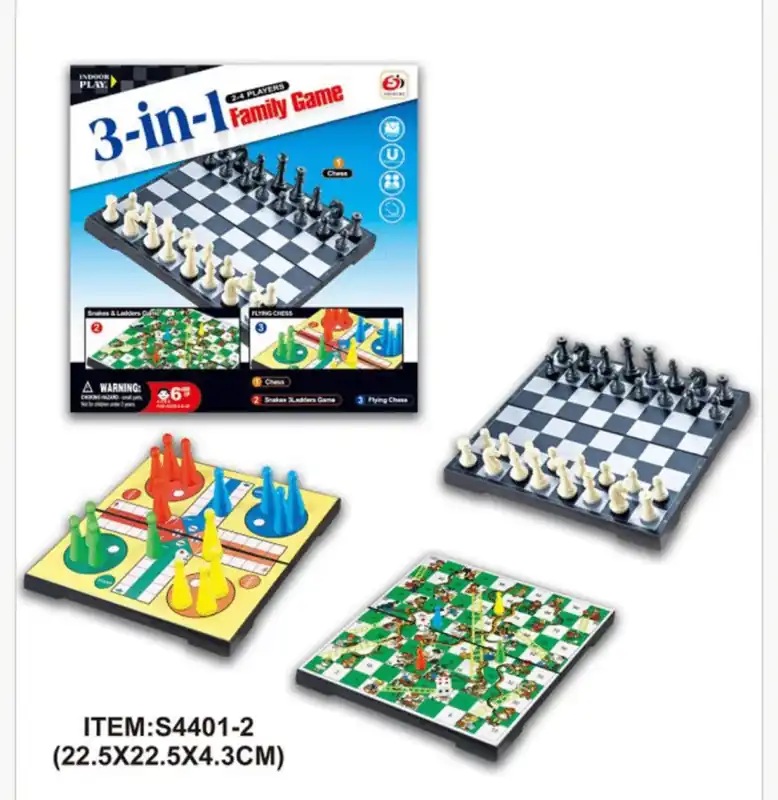 Oferta limitowana Zabawka 3w1 Family Game Magnetyczna 22.5x22.5cm Szachy Chińczyk