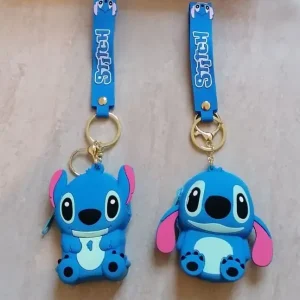 Nowość Brelok do Kluczy Stitch Silikonowy z Paskiem i Portmonetką 12szt