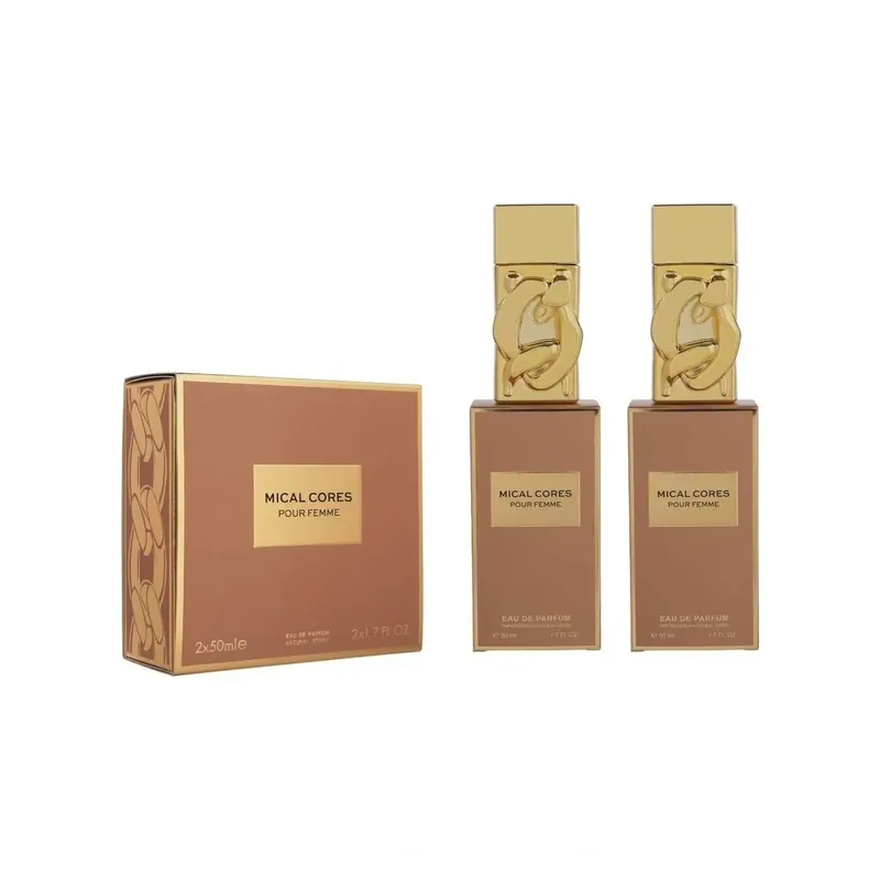 Zestaw Perfum Mical Cores Pour Femme 2x50ml Złoty Detal Bezpieczna płatność