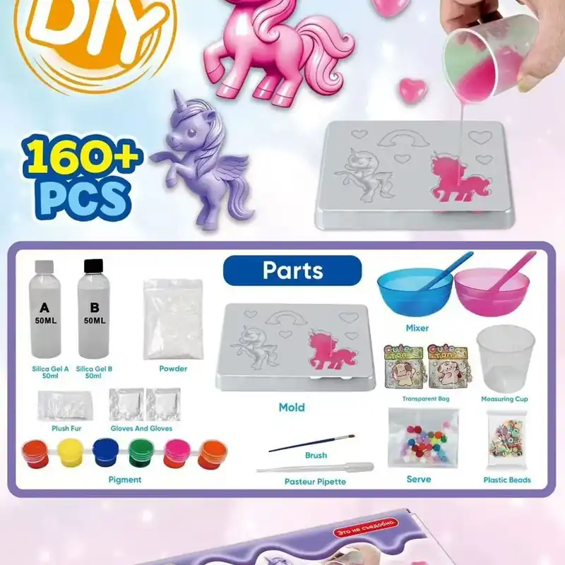 Zabawki Happy Pinch Unicorn DIY - Zestaw Kreatywny 160+ el. 6 szt. Nowość