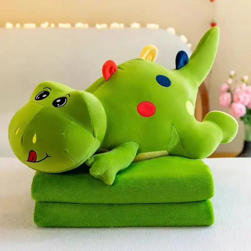 Maskotka na Kocyk Dinozaur Zielony Pluszowy 2w1 Zamów teraz