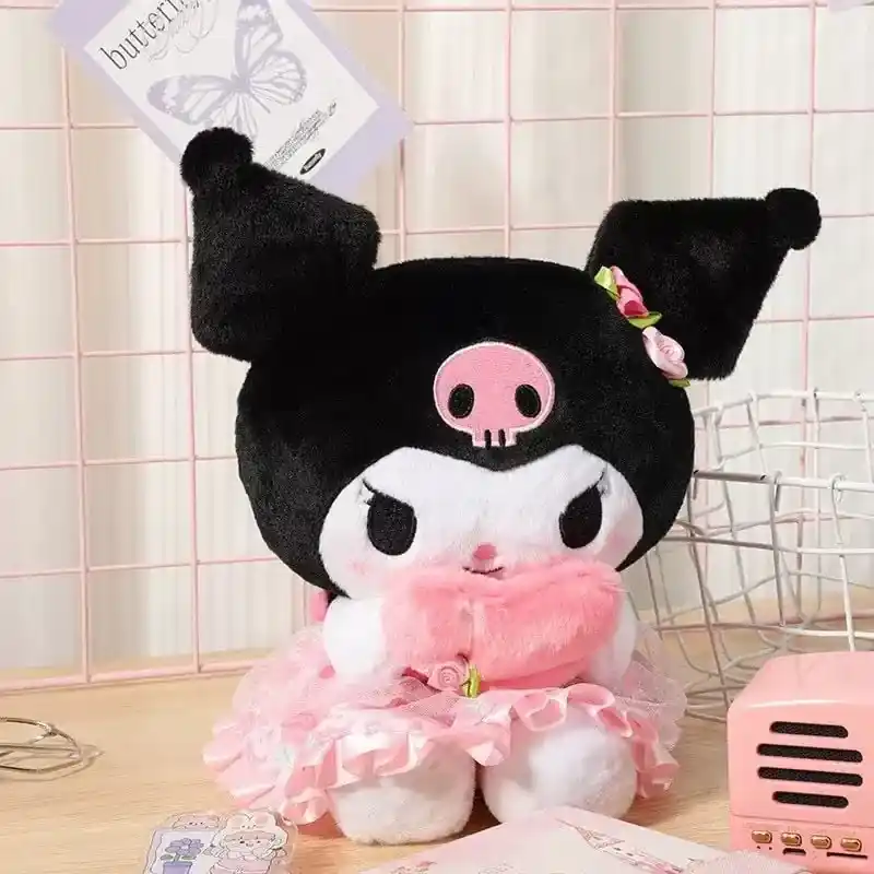 Maskotka Pluszowa Kuromi 45cm w Różowej Sukience z Sercem Hit cenowy