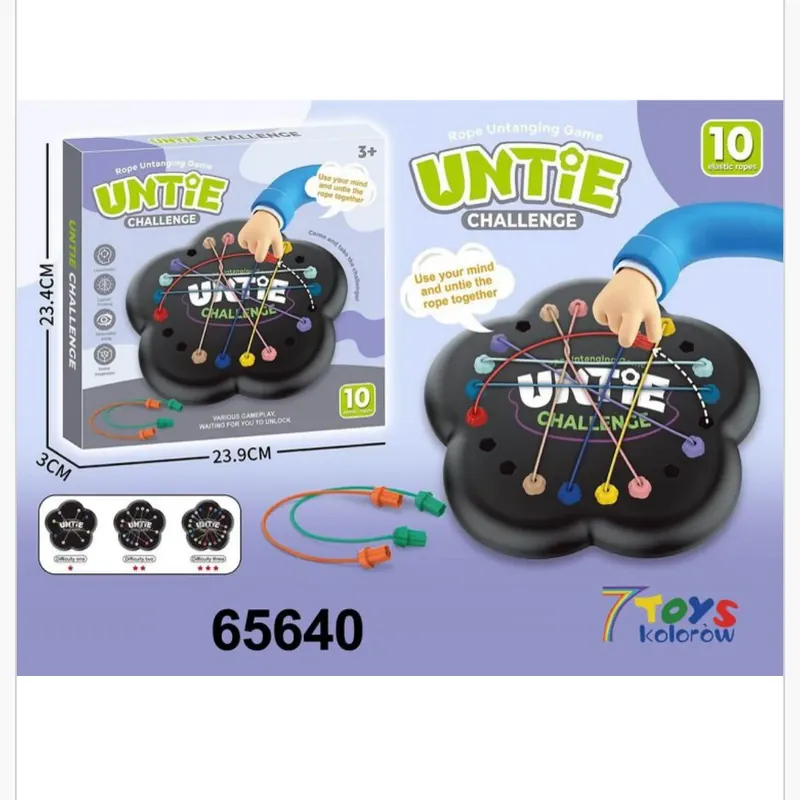 Gra Logiczna Untie Challenge 23,9cm - Sznurki 10 szt. Nowość
