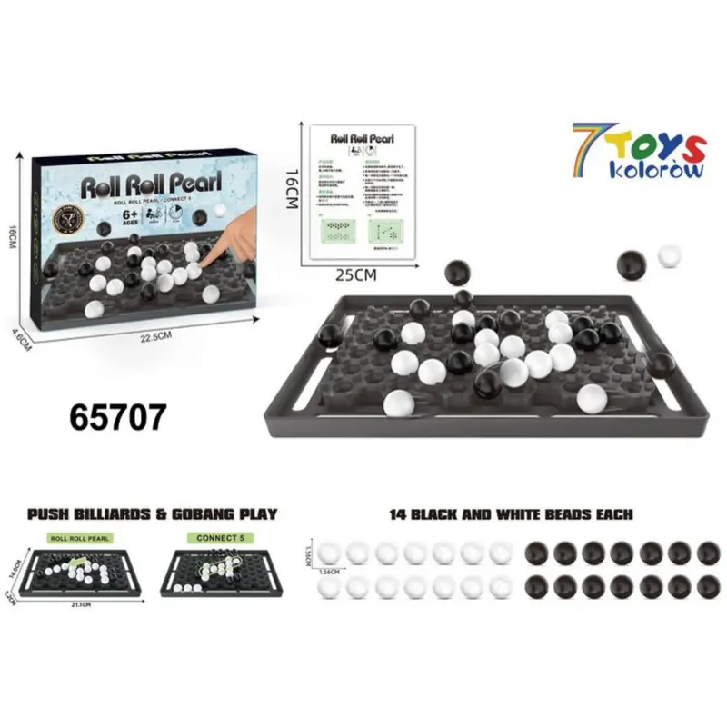 Gra Logiczna Roll Roll Pearl 2w1 Push Billiards Gobang 25cm Oferta czasowa