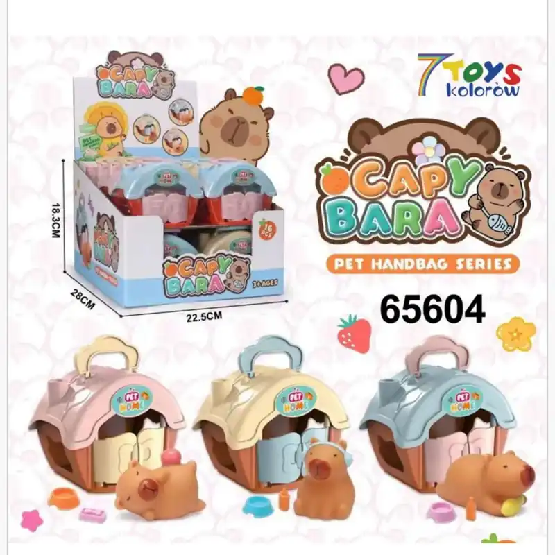 Bezpieczne zakupy Zabawki Pet Handbag Kapibara - Mini Domek z Figurką, 16 szt.