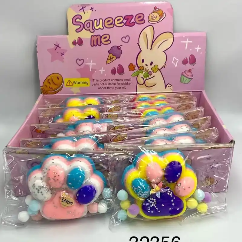 Szybka wysyłka Gniotki Łapki Kolorowe z Brokatem Squeeze Me 12szt