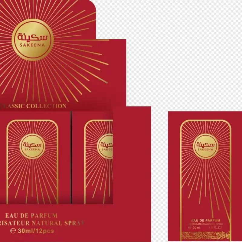 Darmowy zwrot Perfumy Lattafa Sakeena 30ml EDP Czerwone Złote Zdobienia 12szt