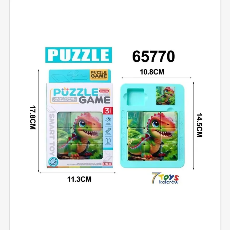 Nie przegap Puzzle Game Dinosaur Przesuwanka Logiczna 14,5cm 65770