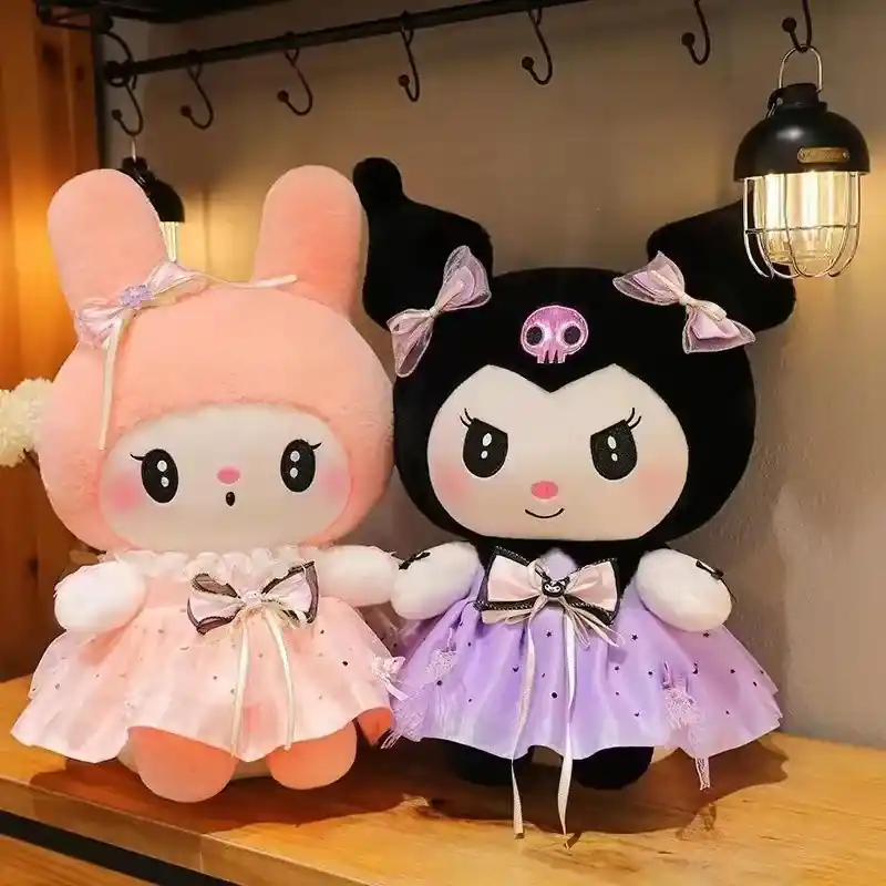 Popularny Maskotka Pluszowa 80cm My Melody Kuromi w Sukienkach Mix