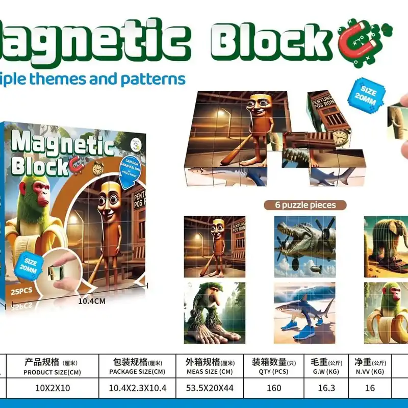 Wysoka jakość Zabawki Magnetic Block - Kostki Magnetyczne 20mm 25el.