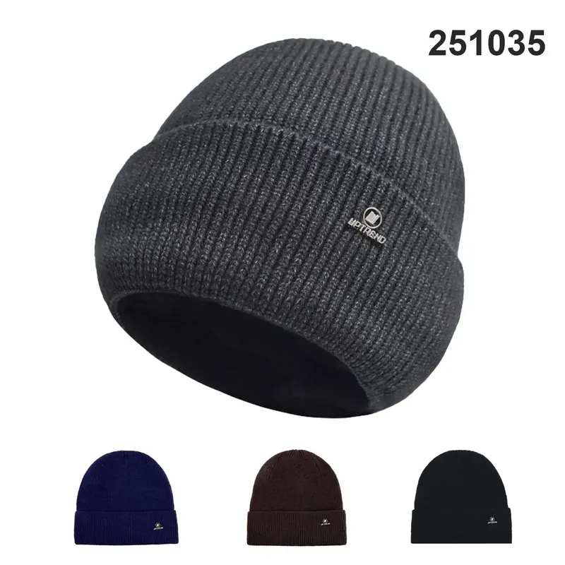 Czapka Zimowa Męska Prążkowana Beanie UPTREND Mix Kolorów Tani