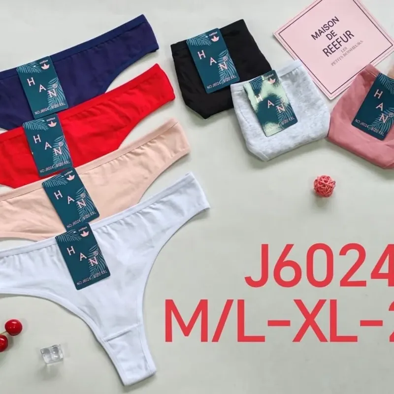 Hit sprzedaży Majtki damskie bawełniane HAN J6024 mix kolorów M/L-2XL 24szt
