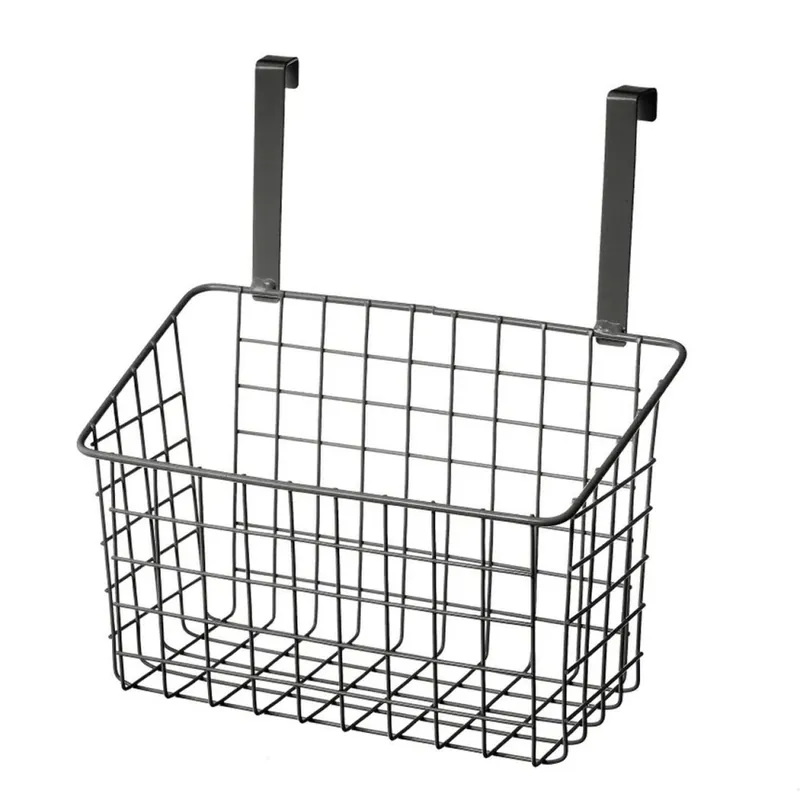 Koszyk wiszący metalowy na drzwi czarny h28cm Obniżka ceny