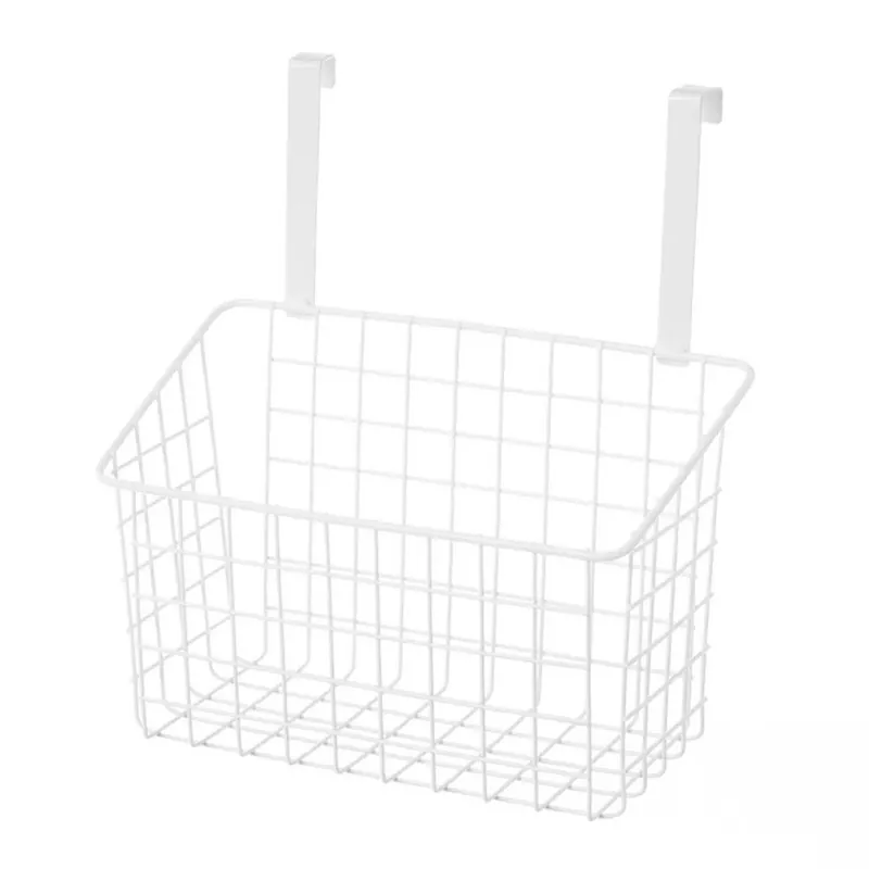 Koszyk wiszący metalowy na drzwi biały h28cm Bezpieczne zakupy