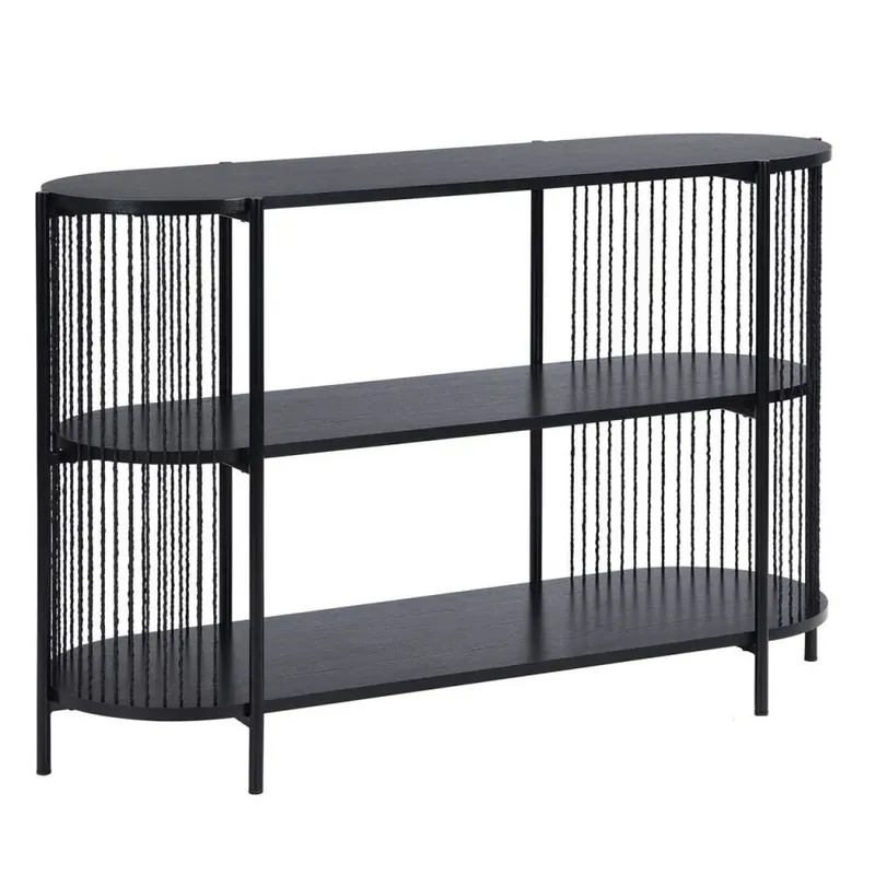 Kup online Komoda MANILA czarna 3-poziomy 124x42x80 cm
