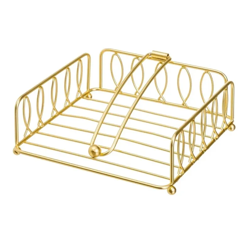 Serwetnik metalowy złoty 19x19x6,5 cm Ograniczona ilość