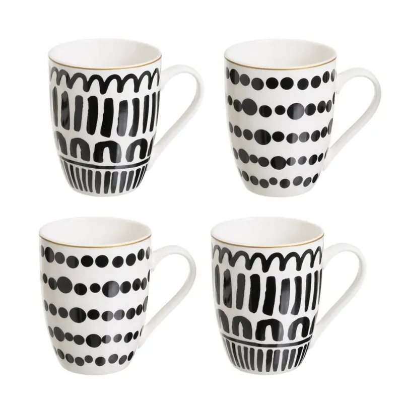 Tylko dziś Zestaw ceramicznych kubków Lyne 4x 350 ml