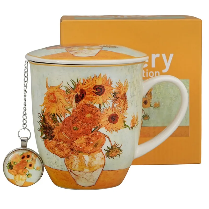 Okazja Kubek z zaparzaczem i zawieszka SUNFLOWERS Van Gogh 400 ml