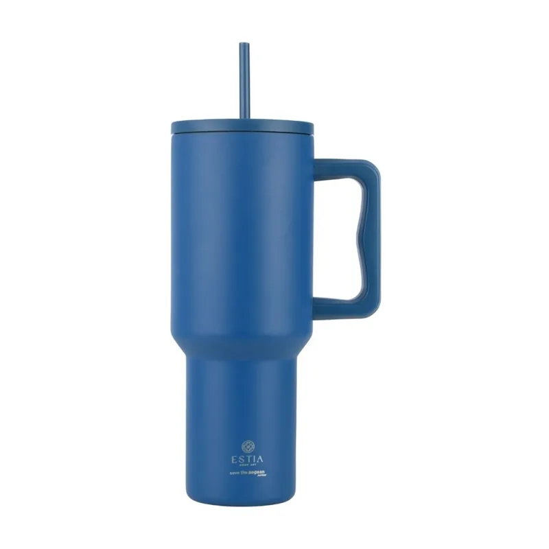 Kubek termiczny ze słomką 1200 ml Denim Blue Wysoka jakość