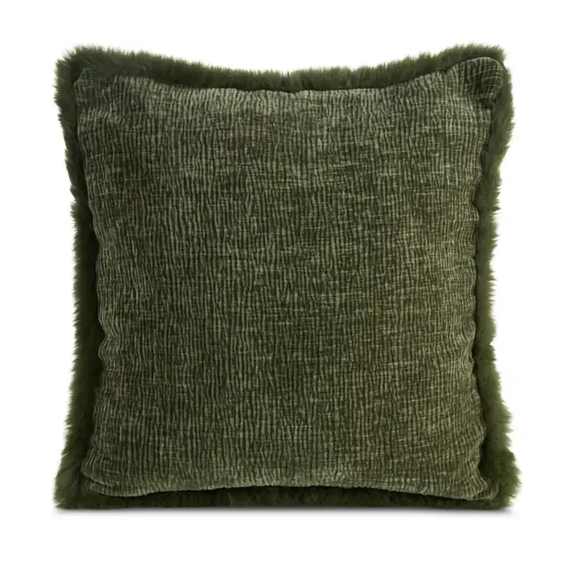 Poszewka z futerkiem BLANCA oliwkowa 45x45 cm Oferta