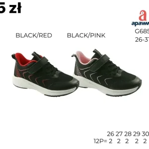 Buty sportowe dziecięce Apawwa G685 r. 26-31 czarne/czerwone i różowe Nowy