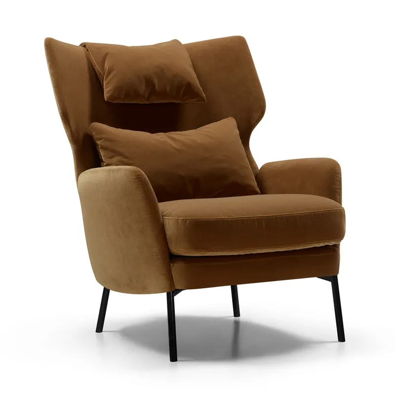 Fotel Alex Z Zagłówkiem Classic Velvet Teddy Brown Sits Oferta limitowana