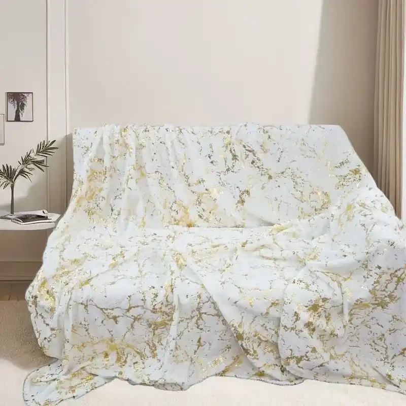 Oferta czasowa KOCE z MARMURKOWY 150/200 cm biało-złoty