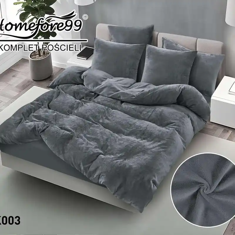 Tylko do końca tygodnia Komplet pościeli 3-częściowy welurowy 200x220 cm K03