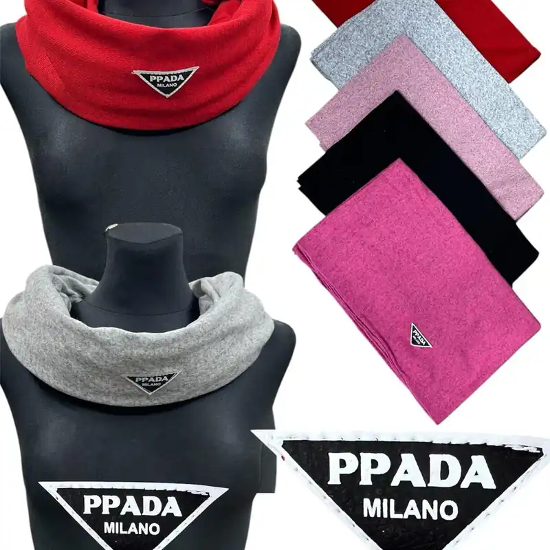 Hit cenowy Szale damskie z logo Prada Milano, multikolor, 12 szt