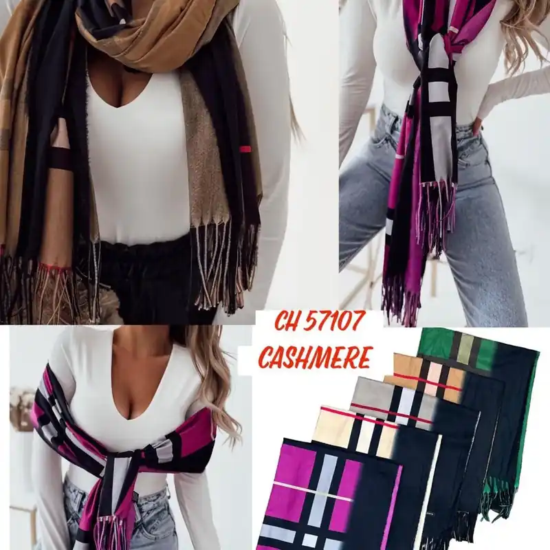 Szale damskie wzór kratka CASHMERE CH57107 Tani