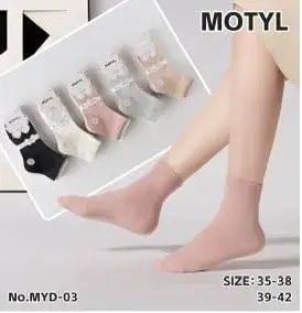 Wysoka jakość Skarpety damskie motyle rozmiar 35-42, 4 kolory