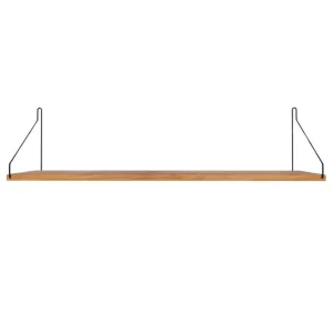 Półka Single 80 Cm Naturalny Dąb - Czarne Wsporniki Frama Nie przegap