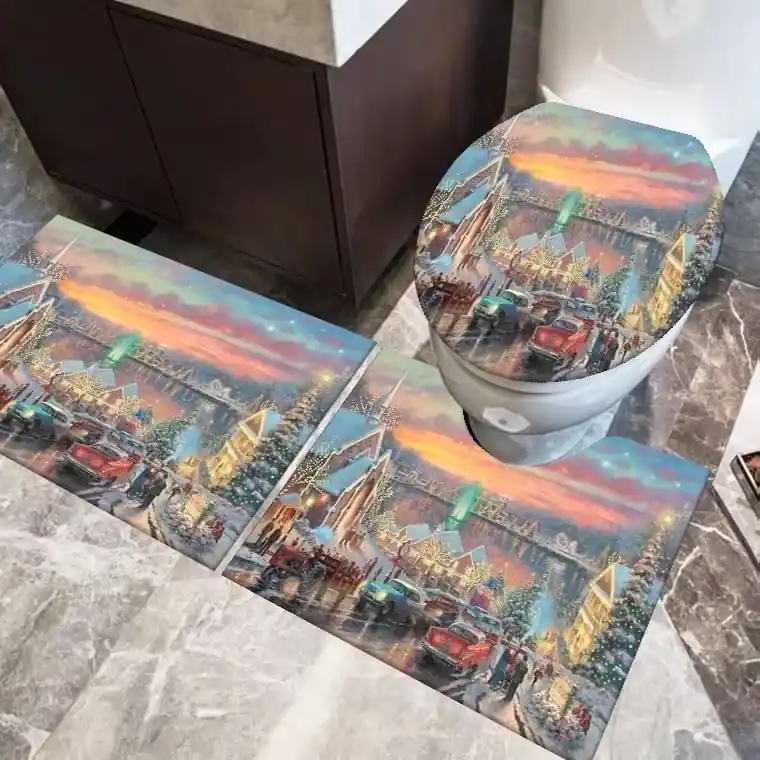Oferta czasowa Zestaw dywanów łazienkowych 3el. 40/45x40/50x50/80 cm