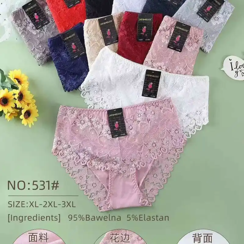 Super okazja Majtki damskie XL-XXL-XXXL 95% bawełna 5% elastan NO:531