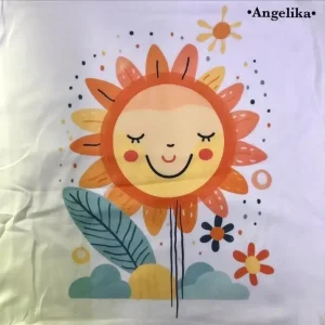 Poszewka 40x40cm z nadrukiem uśmiechniętej słonecznika Bestseller