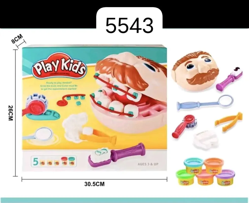 Bezpieczne zakupy Ciastolina Zestaw Dentysty PlayKids 30x26x8cm