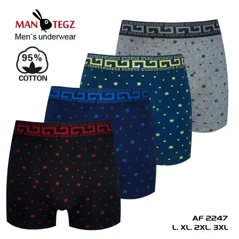 Bestseller Bokserki męskie 4 szt. AF2247 95% bawełna L-XL-XXL-3XL