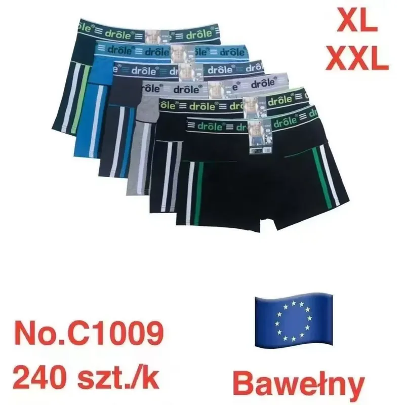 Bokserki męskie DROLE Mix kolorów M-L-XL-XXL No.C1009 Ograniczona ilość