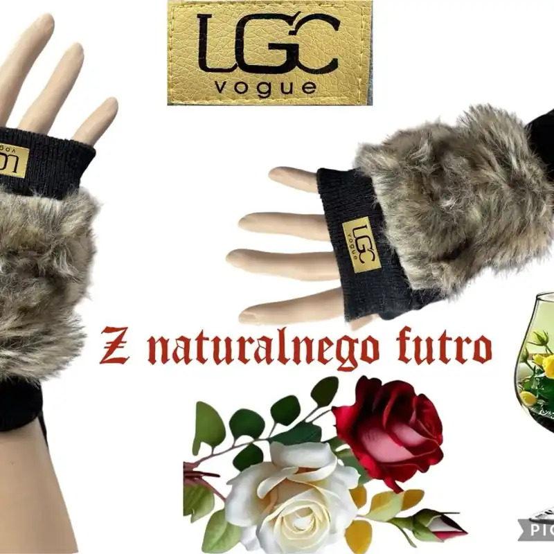 Rękawiczki damskie LGCG Vogue z futerkiem Bezpieczna płatność