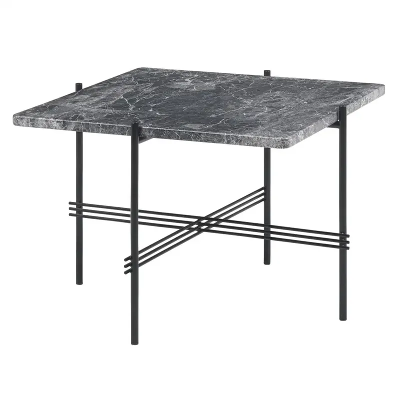 Szybka dostawa Stolik Kawowy Ts 55X55 Cm Czarna Podstawa Szary Marmur Gubi