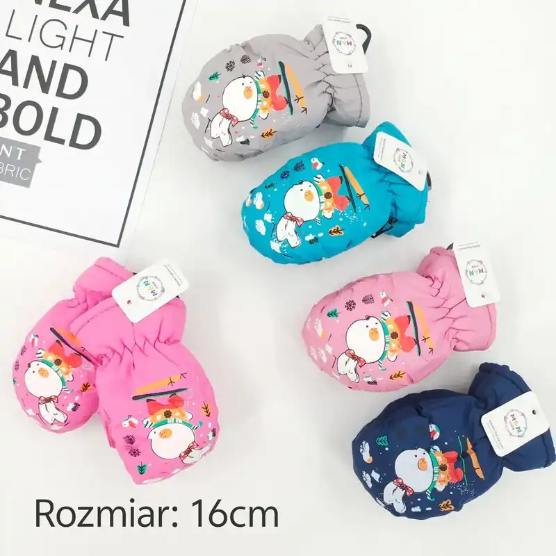 Rękawiczki Dziecięce Minki 16cm Wielobarwne Rabat