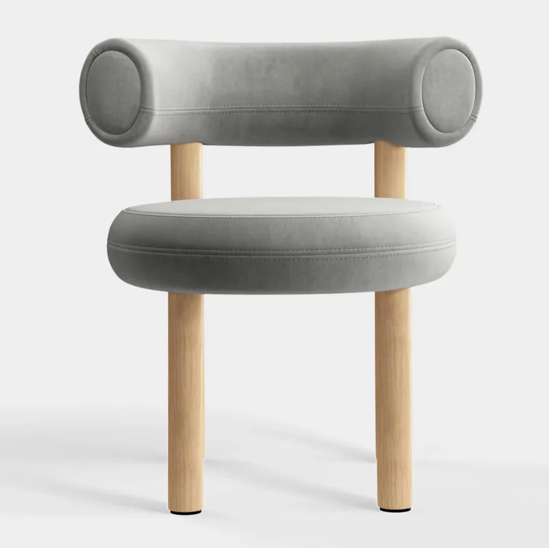 Krzesło Fat Natural Wood - Silver Velvet Tom Dixon Szybka wysyłka