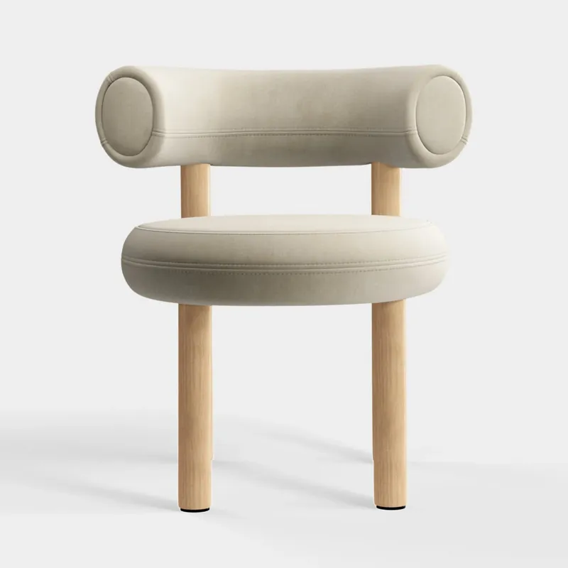 Krzesło Fat Natural Wood - Pearl Velvet Tom Dixon Okazja