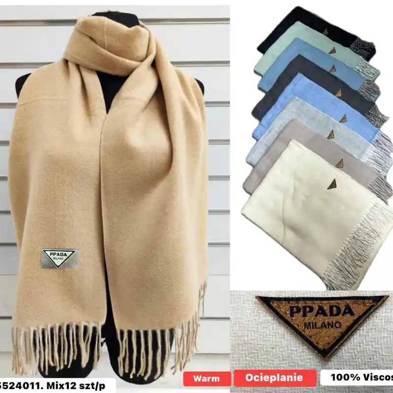 Do wyczerpania zapasów Szaliki damskie z wiskozy 100% viscose Mix 12 szt