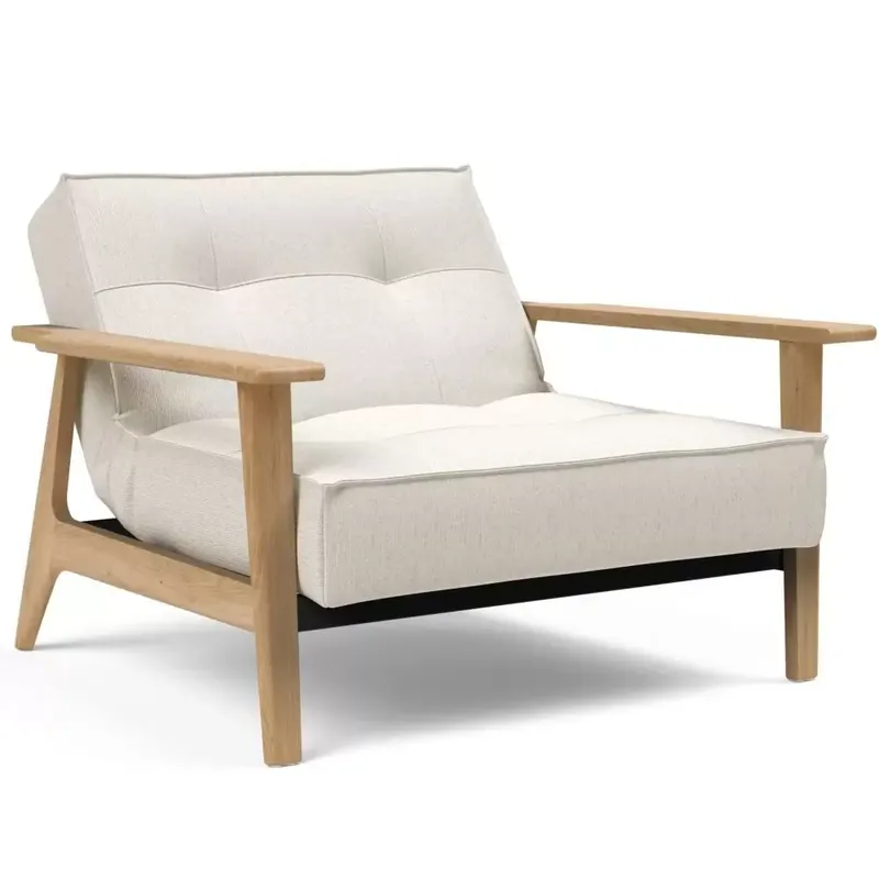 Fotel Rozkładany Splitback Frej Dąb Naturalny Boucle Off-White Innovation Niska cena