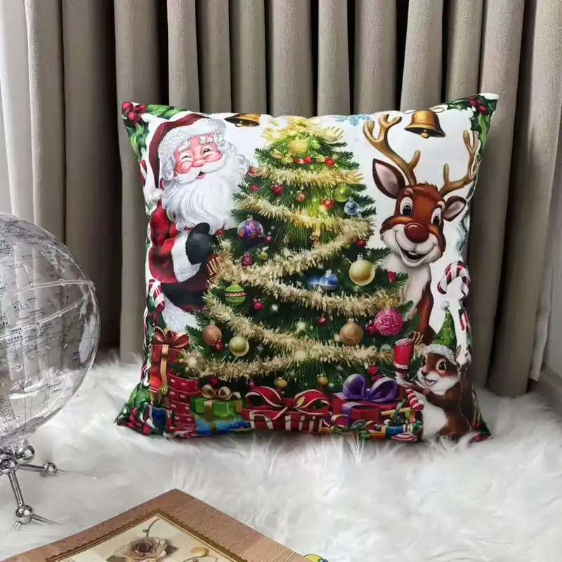 Hit sprzedaży Poszewki Homefore99 Świąteczne 40x40cm Santa Rudolf Drzewko