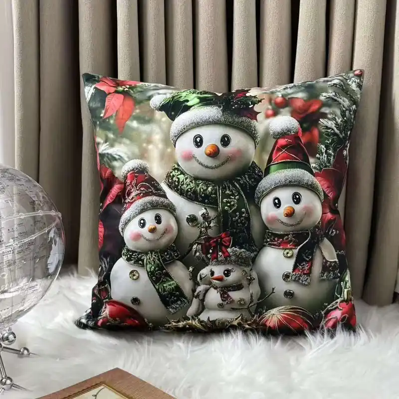 Wyjątkowa oferta Poszewki Homefore99 Świąteczne Bałwanki 40x40cm