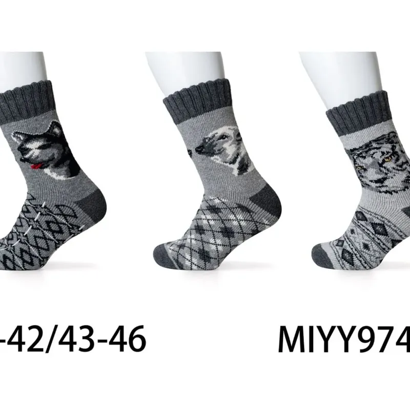 Hit cenowy Skarpetki męskie z motywem psa szare 39-42/43-46